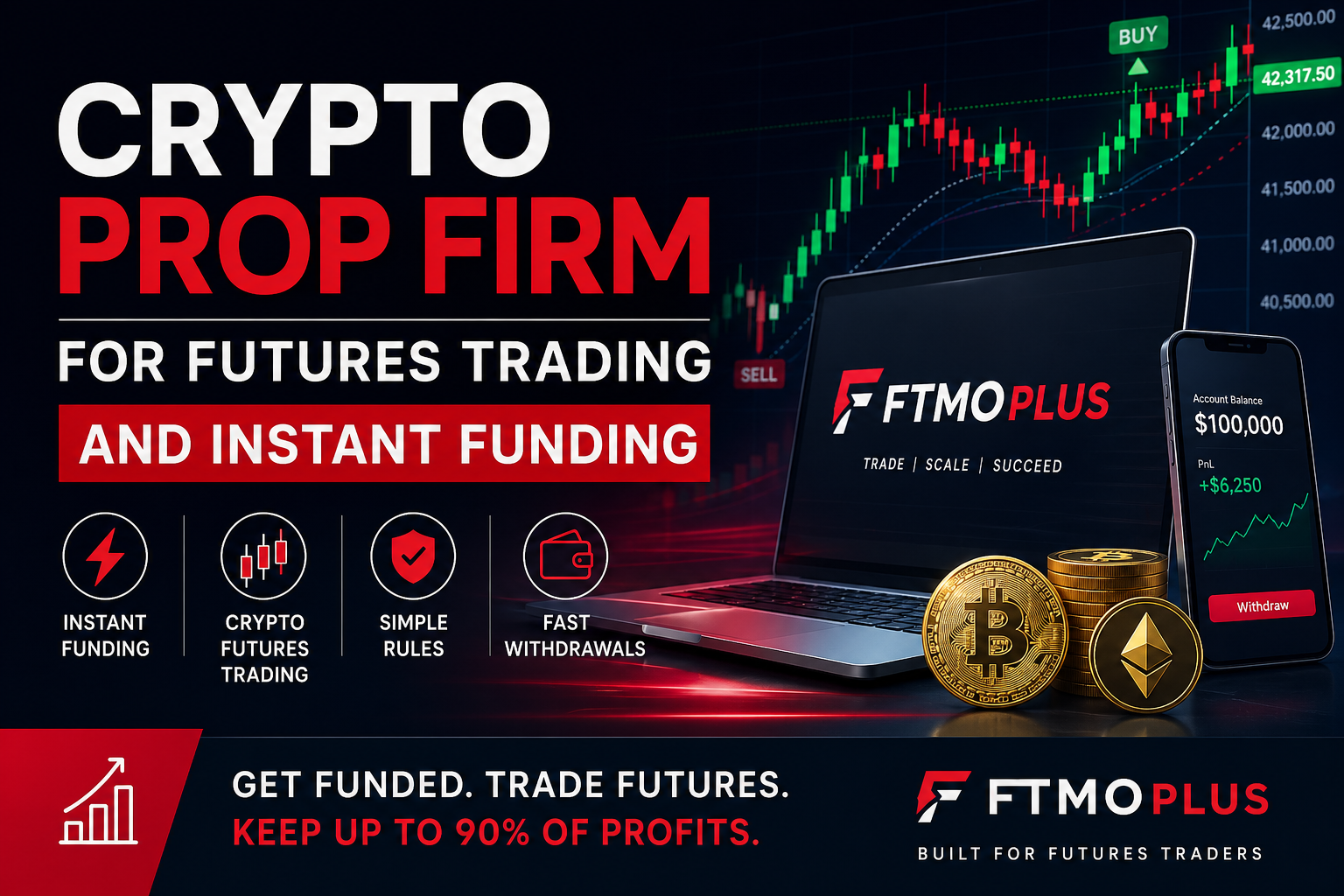 crypto prop firm for futures trading with instant funding and fast withdrawals
